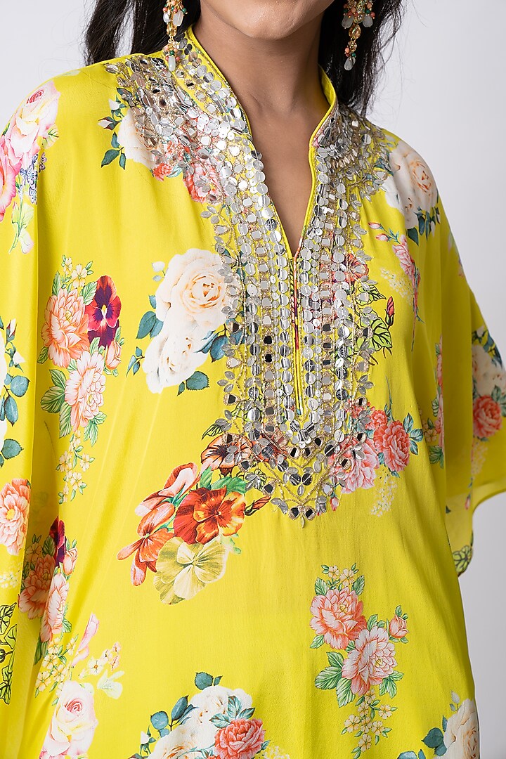 Yellow Crepe Dhoti Set by Nia By Sonia Ahuja at Pernia's Pop Up Shop