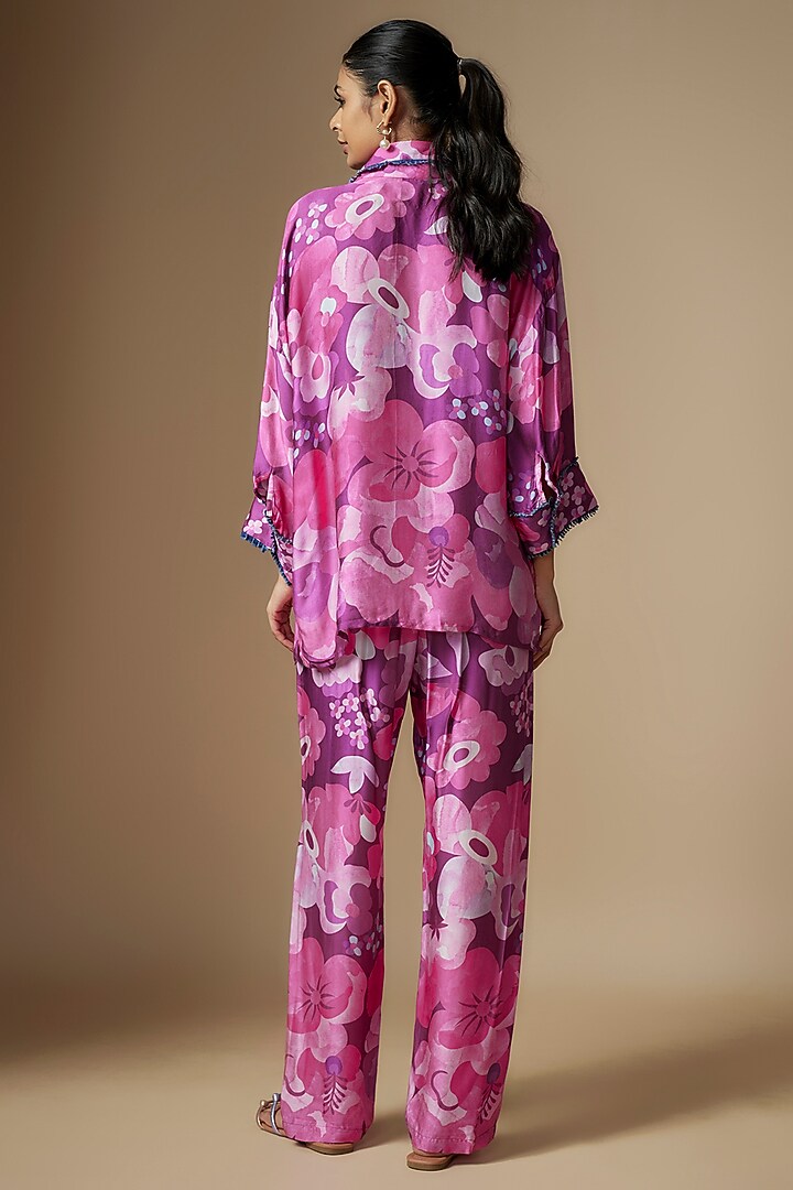 Pink Viscose Digital Printed Co-Ord Set by Nipa Badiani at Pernia's Pop Up Shop