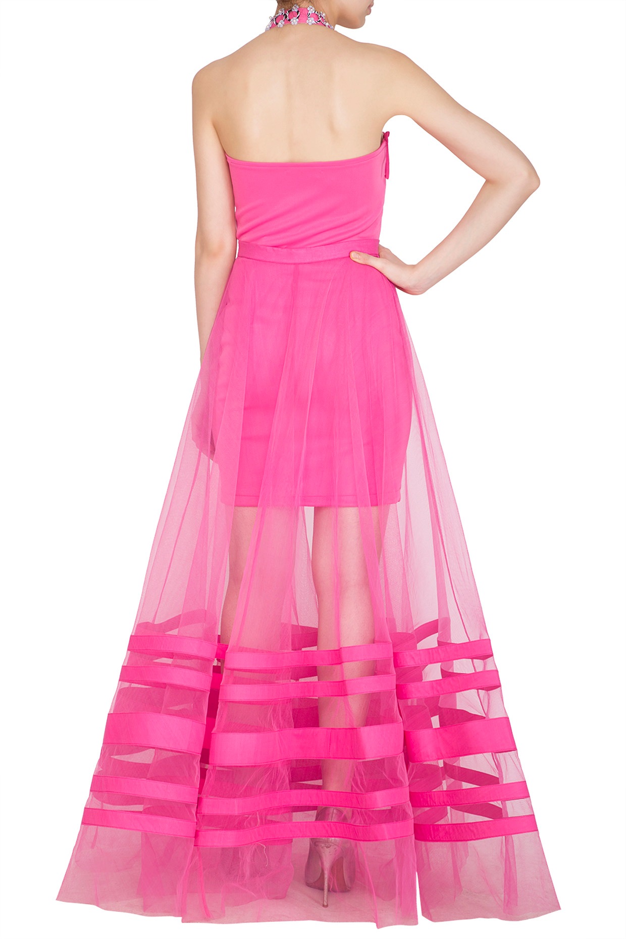 hot pink embellished dress