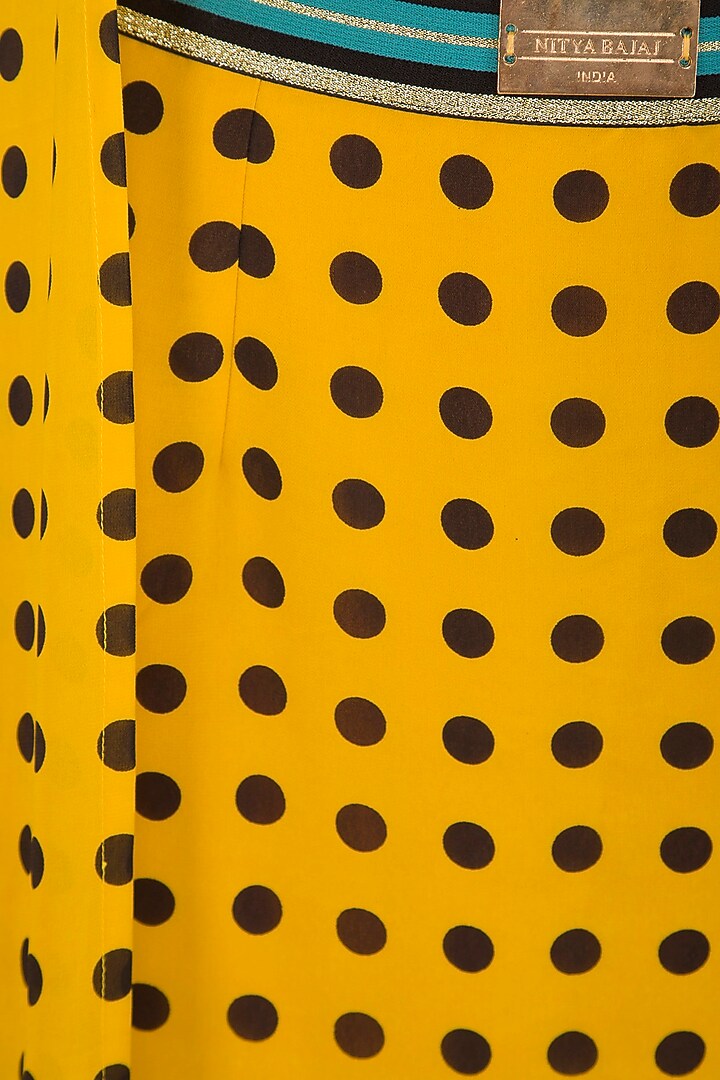 Yellow Polka Dot Bustier With Skirt & Cape by Nitya Bajaj at Pernia's Pop Up Shop