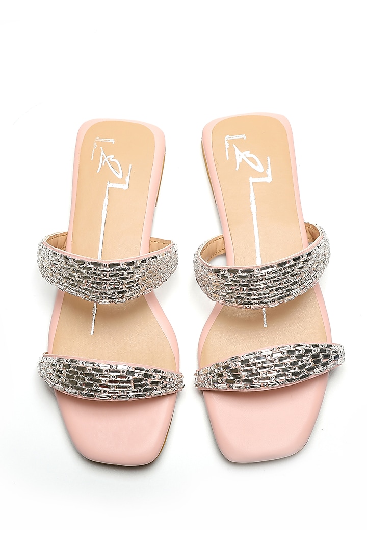 Nude Faux Leather Flats by NIDHI BHANDARI at Pernia's Pop Up Shop