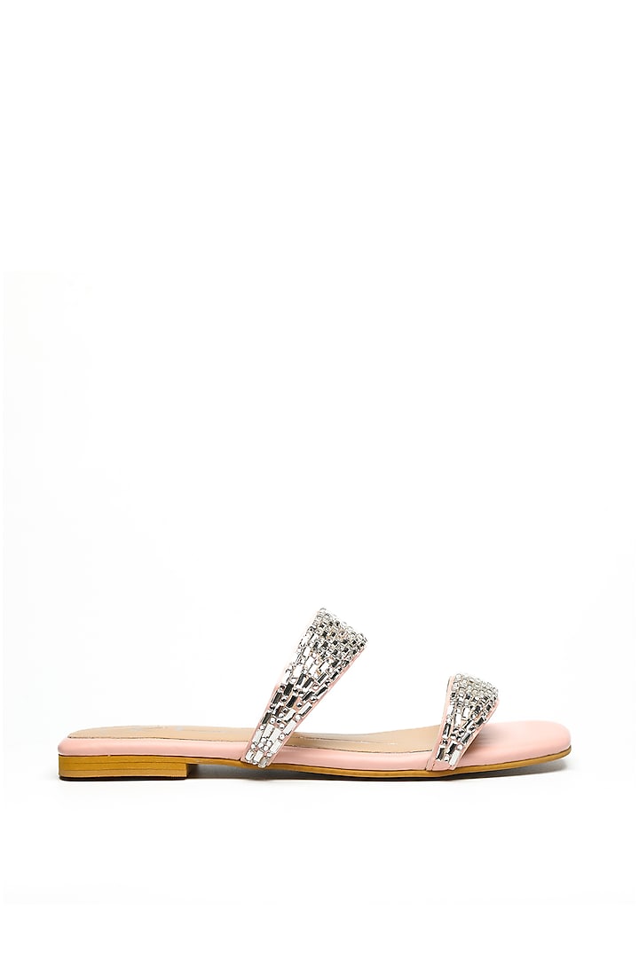 Nude Faux Leather Flats by NIDHI BHANDARI at Pernia's Pop Up Shop