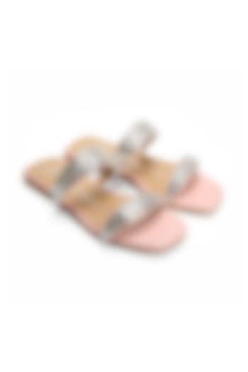 Nude Faux Leather Flats by NIDHI BHANDARI at Pernia's Pop Up Shop