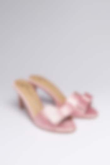 Pink Faux Leather Heels by NIDHI BHANDARI at Pernia's Pop Up Shop