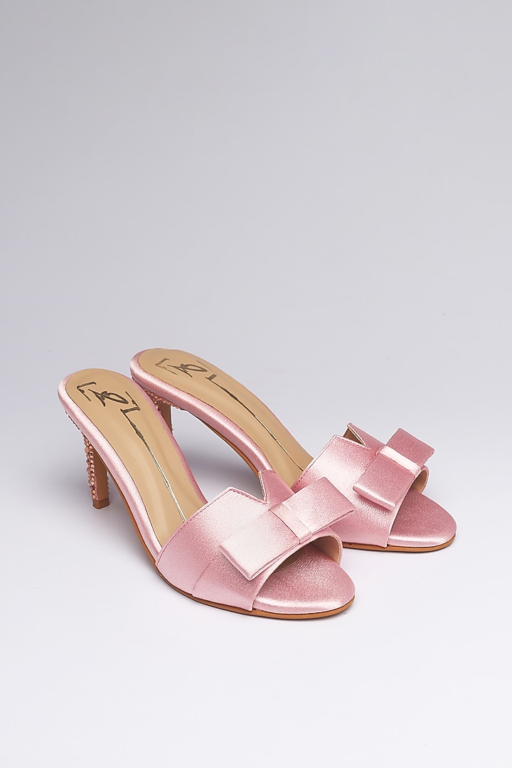 Pink Faux Leather Heels by NIDHI BHANDARI at Pernia's Pop Up Shop