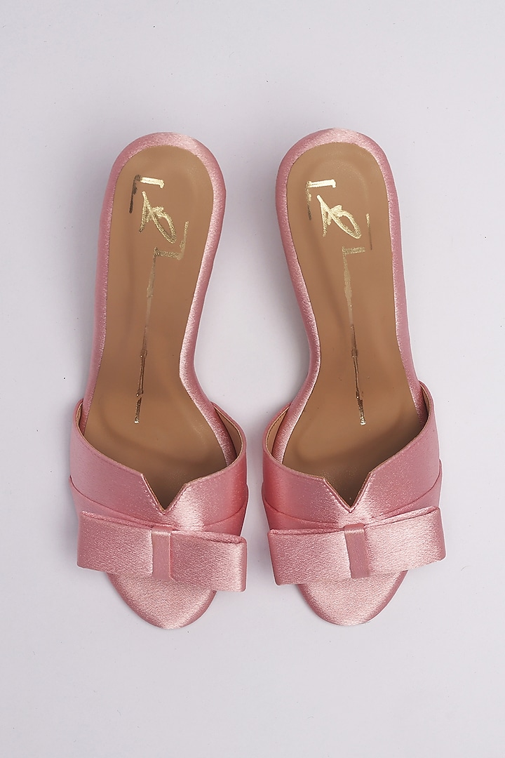 Pink Faux Leather Heels by NIDHI BHANDARI at Pernia's Pop Up Shop
