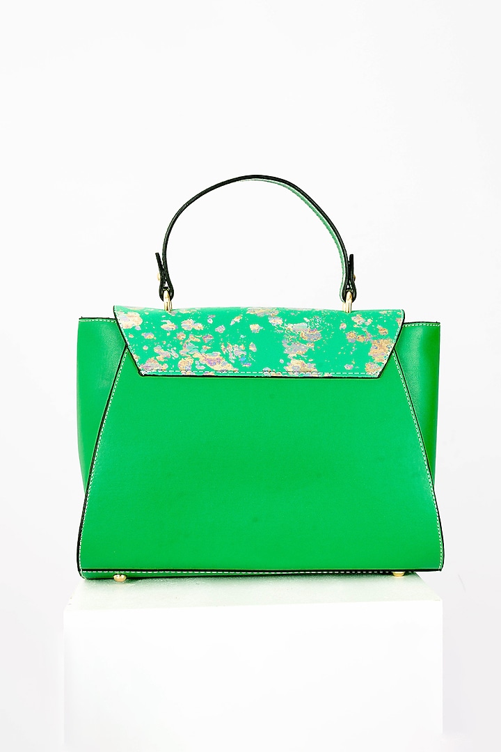 Green Art Leather Sequins Embellished Handbag With Heels by Niche Label at Pernia's Pop Up Shop