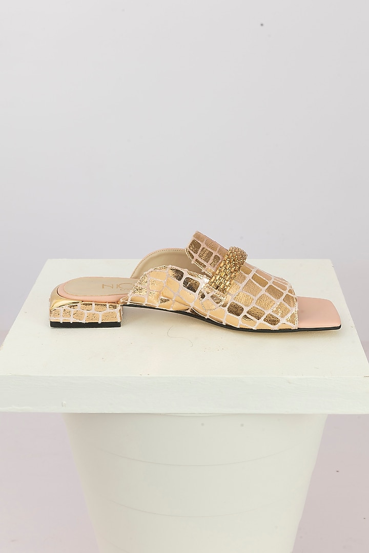 Pastel Pink Art Leather Snake Pattern Handbag With Heels by Niche Label at Pernia's Pop Up Shop
