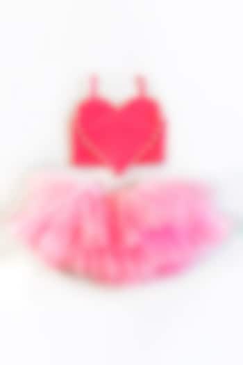 Pink Tulle Skirt Set by Little Nida