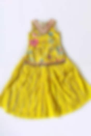 Yellow Lurex Skirt Set For Girls by Little Nida at Pernia's Pop Up Shop