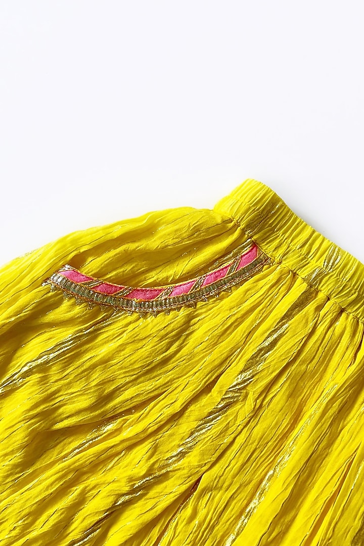 Yellow Lurex Skirt Set For Girls by Little Nida at Pernia's Pop Up Shop