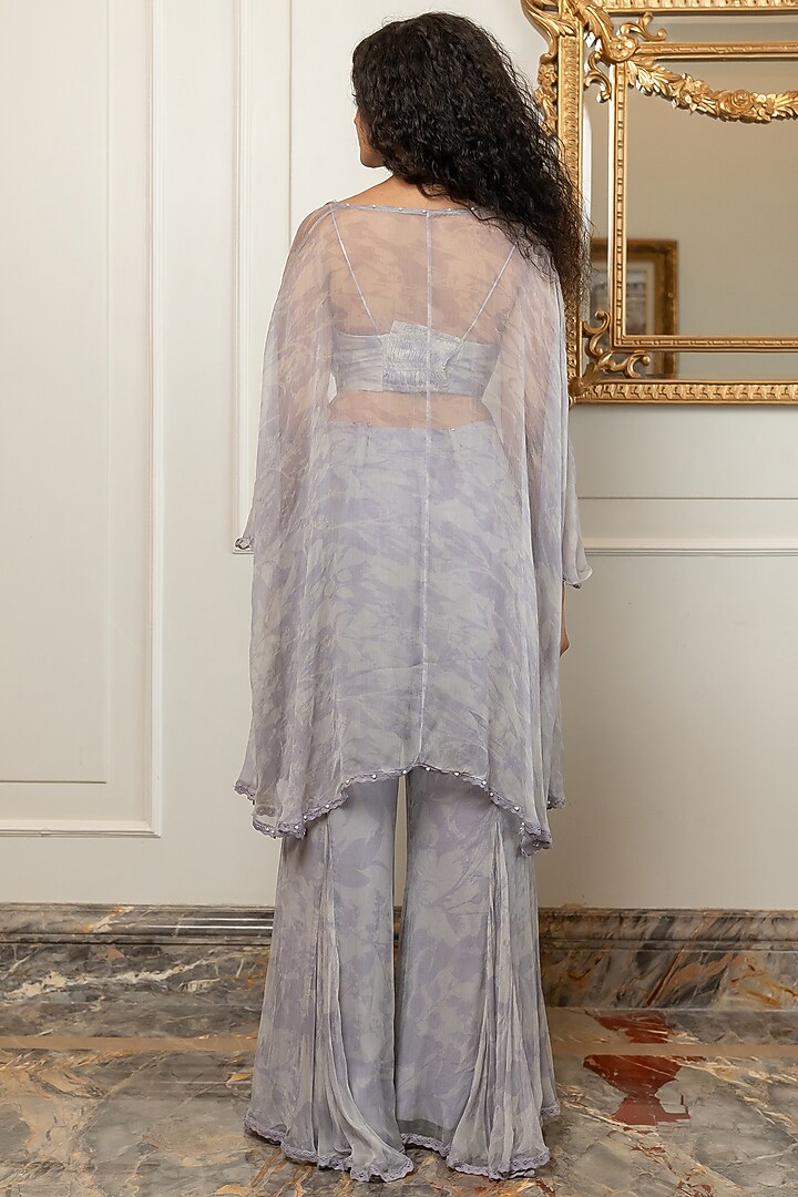 Lilac Pure Chiffon Kaftan Set by Nidhi Halani at Pernia's Pop Up Shop