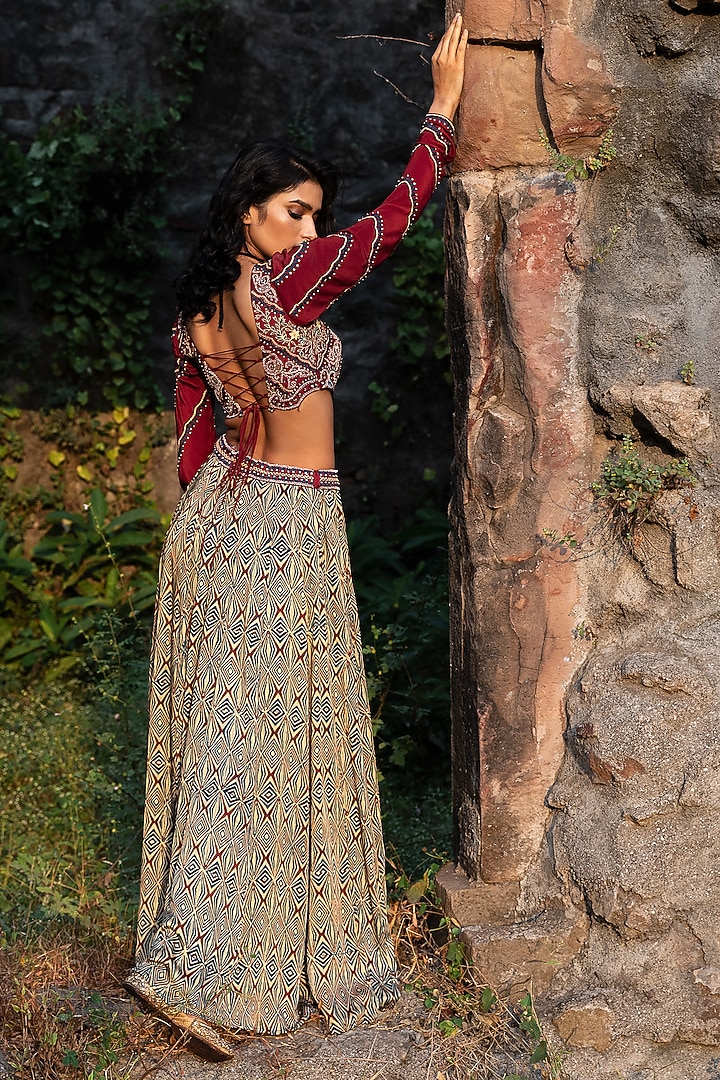 Yellow Printed Wedding Lehenga Set by Nitara Dhanraj Label at Pernia's Pop Up Shop