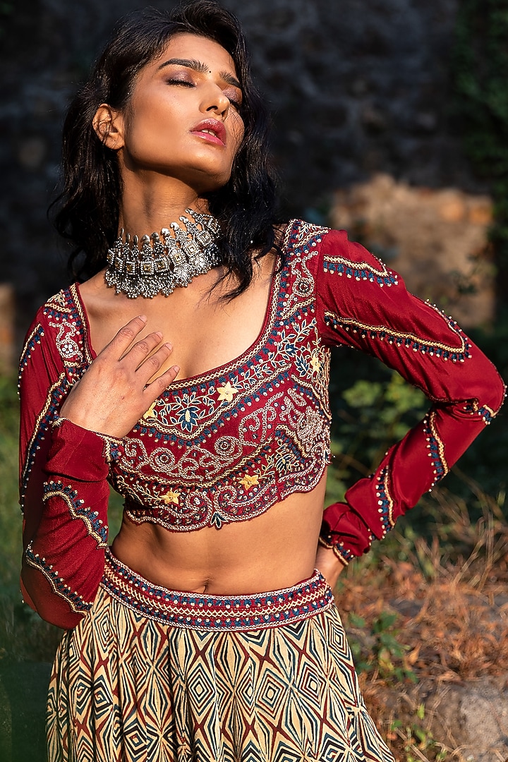 Yellow Printed Wedding Lehenga Set by Nitara Dhanraj Label at Pernia's Pop Up Shop