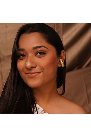 Gold Finish Handcrafted Ear Cuffs by NIHIRAA INDIA
