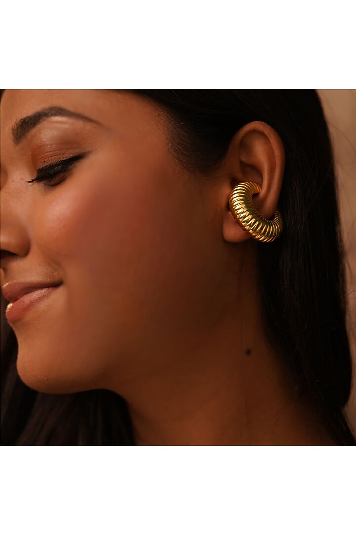 Gold Finish Handcrafted Ear Cuffs by NIHIRAA INDIA at Pernia's Pop Up Shop