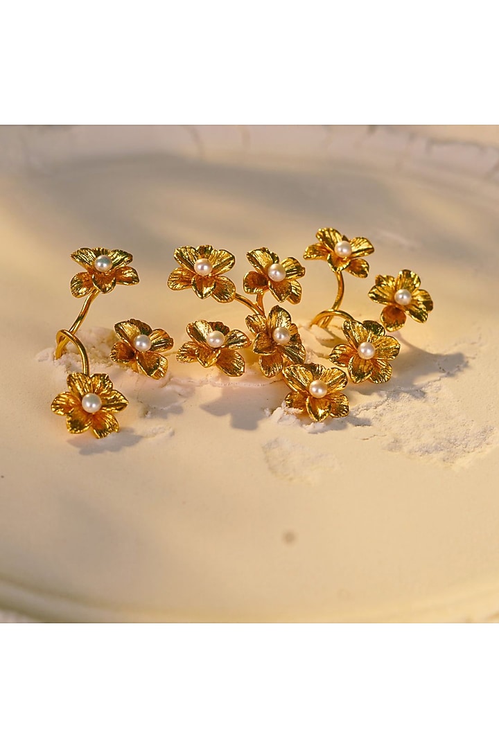 Gold Finish Handcrafted Ring by NIHIRAA INDIA at Pernia's Pop Up Shop