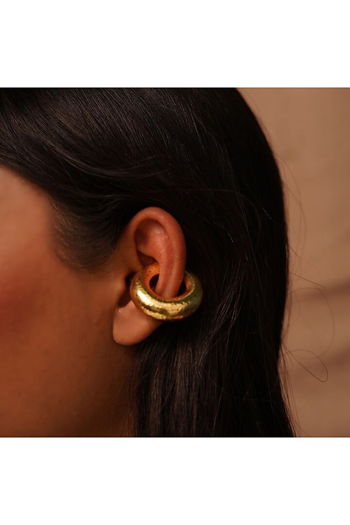 Gold Finish Handcrafted Ear Cuffs by NIHIRAA INDIA at Pernia's Pop Up Shop