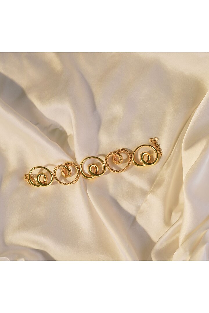 Gold Finish Handcrafted Bracelet by NIHIRAA INDIA at Pernia's Pop Up Shop