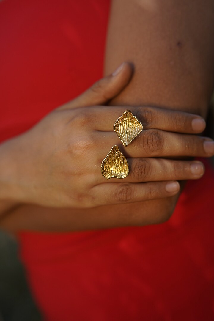 Gold Finish Handcrafted Necklace Set by NIHIRAA INDIA at Pernia's Pop Up Shop