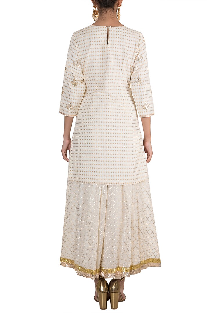 White Embroidered Party Wear Sharara Set by NE'CHI at Pernia's Pop Up Shop