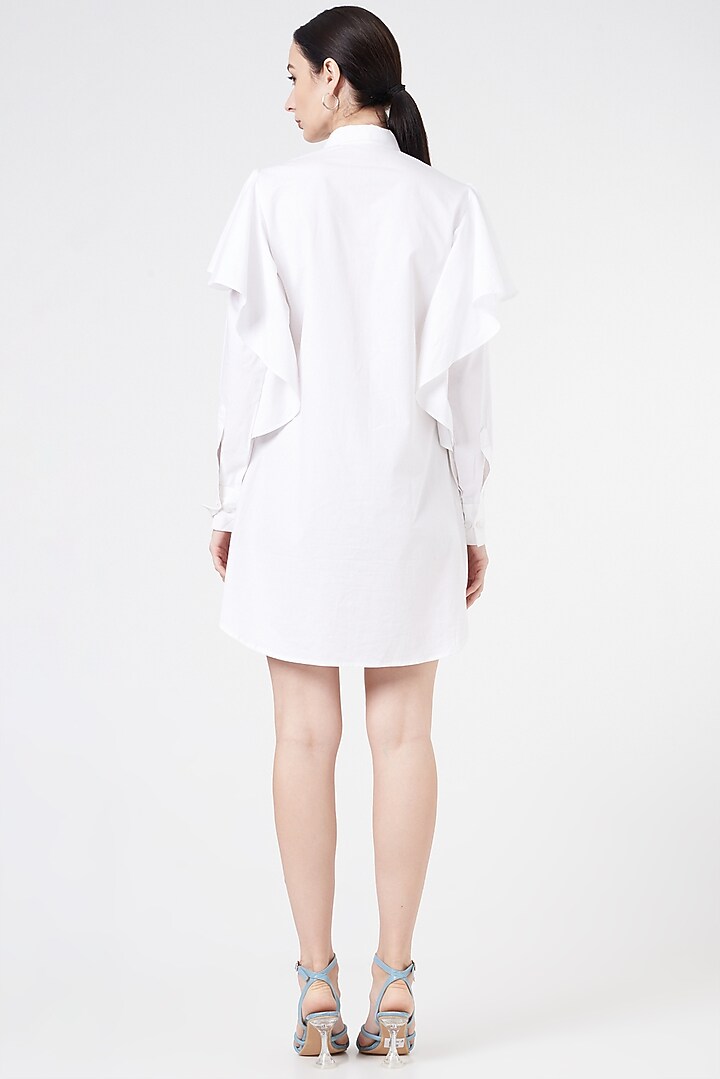 White Embroidered Summer Shirt Dress by NihPri at Pernia's Pop Up Shop
