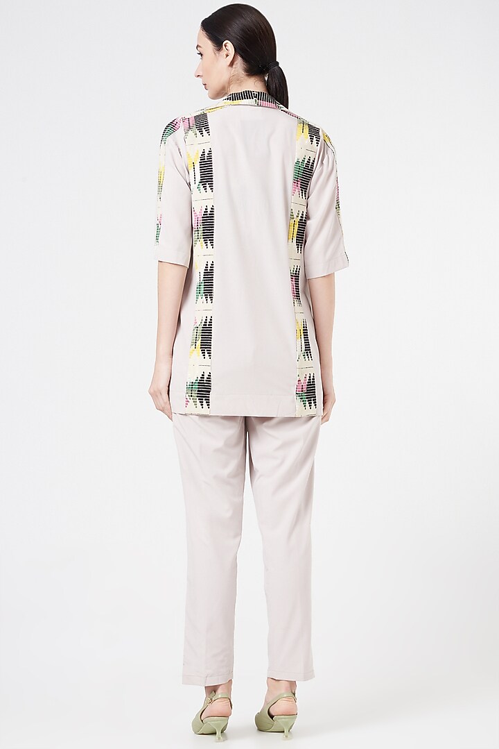 White Jacquard Jacket Set by NihPri at Pernia's Pop Up Shop