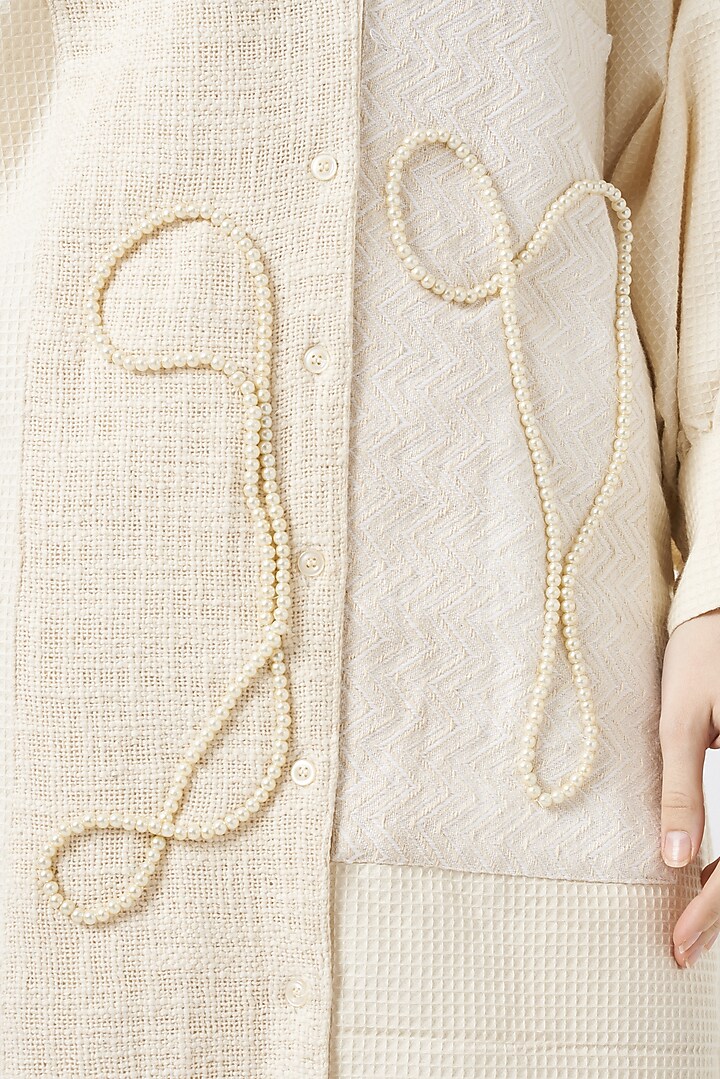 White Embroidered Summer Shirt Dress by NihPri at Pernia's Pop Up Shop