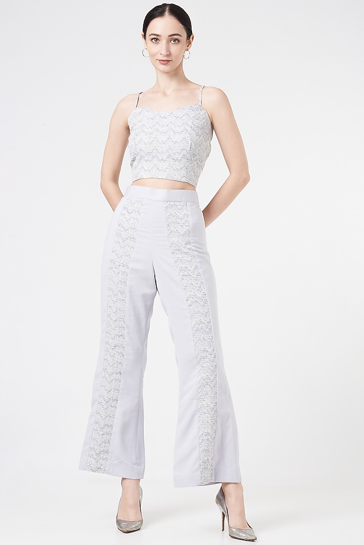 Blue Jacquard Co-Ord Set by NihPri at Pernia's Pop Up Shop