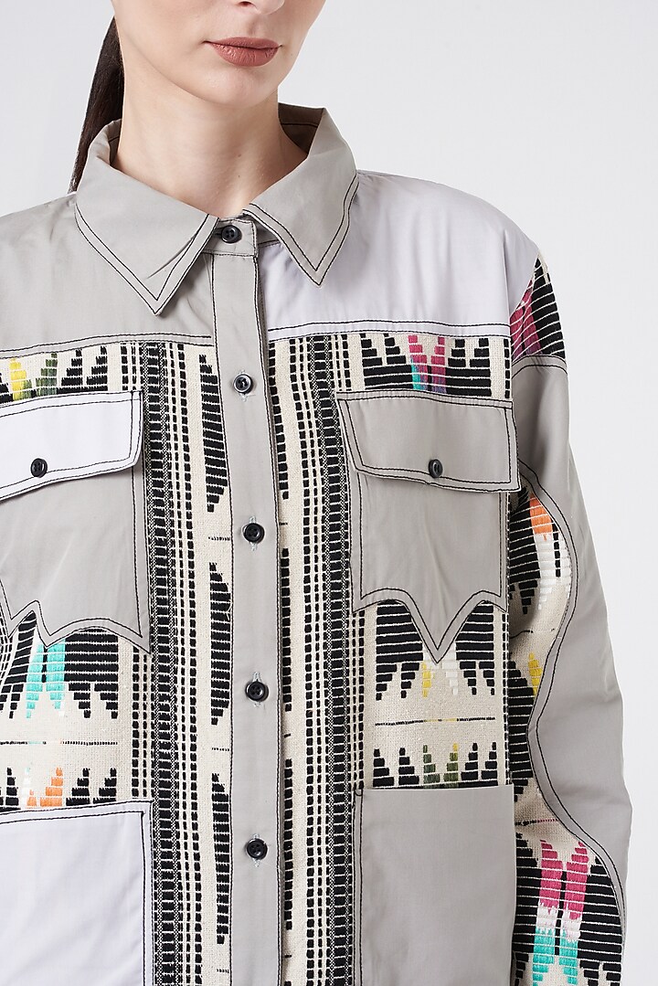 Grey Cotton Jacket by NihPri at Pernia's Pop Up Shop