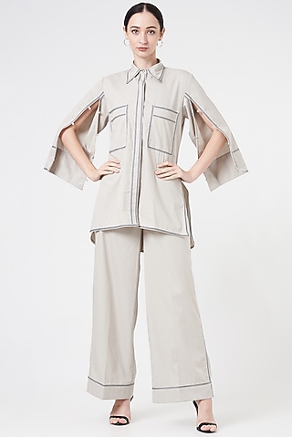 Light Grey Cotton Co-Ord Set by NihPri