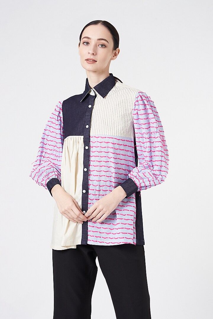 Multi-Colored Denim Shirt by NihPri at Pernia's Pop Up Shop