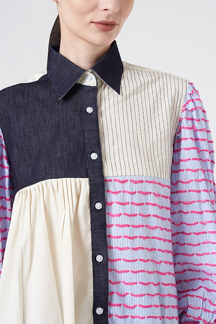 Multi-Colored Denim Shirt by NihPri at Pernia's Pop Up Shop