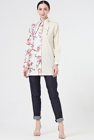 White Embroidered Shirt by NihPri