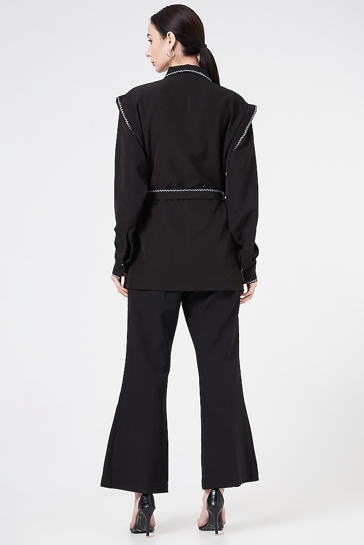 Black Crepe Pant Set by NihPri at Pernia's Pop Up Shop