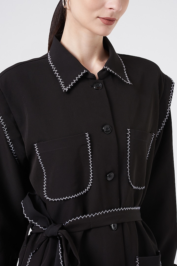 Black Crepe Pant Set by NihPri at Pernia's Pop Up Shop