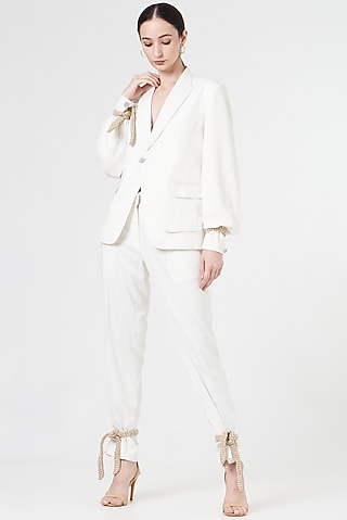 White Sequins Jacket by NihPri