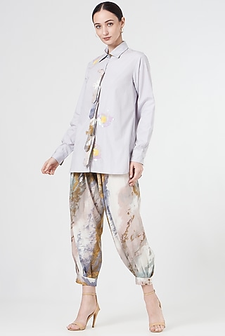 Multi-Colored Printed Harem Pant Set by NihPri