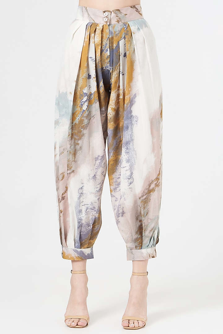 Multi-Colored Printed Harem Pant Set by NihPri at Pernia's Pop Up Shop