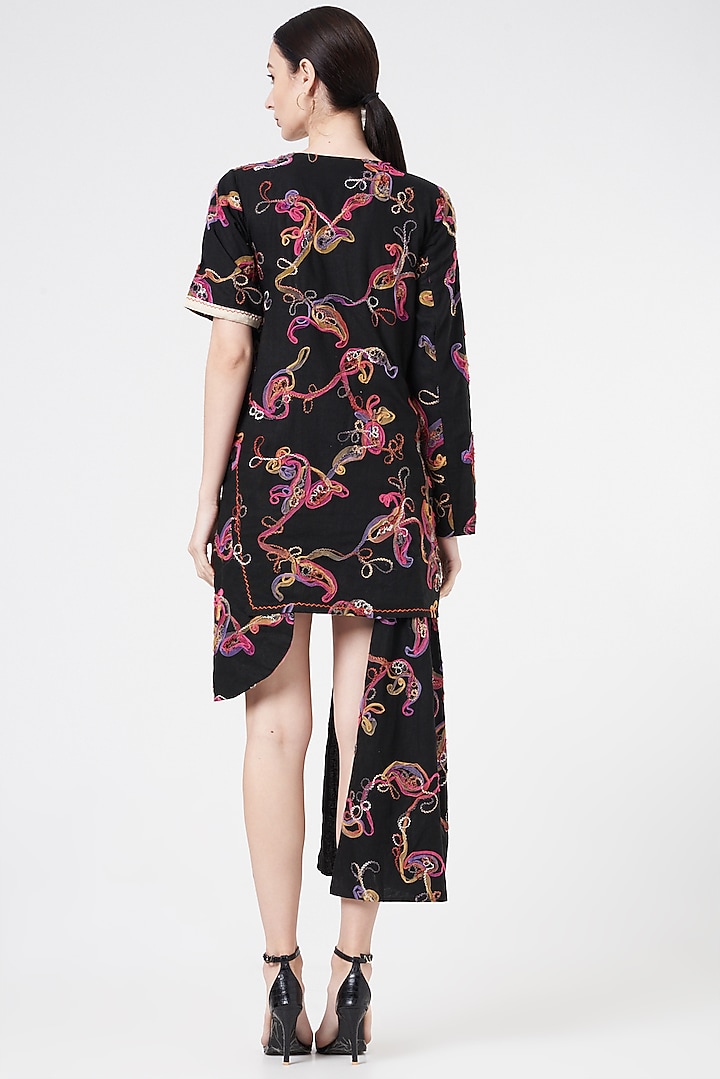 Black Embroidered Summer Dress by NihPri at Pernia's Pop Up Shop