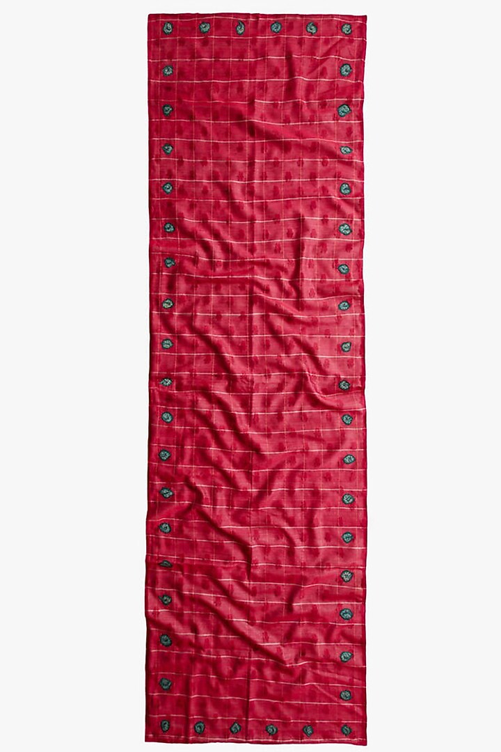 Red Silk Kalamkari Stole by Niiyaa at Pernia's Pop Up Shop