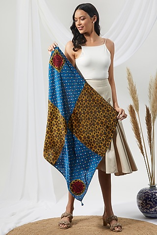 Multi-Colored Embroidered & Printed Stole by Niiyaa