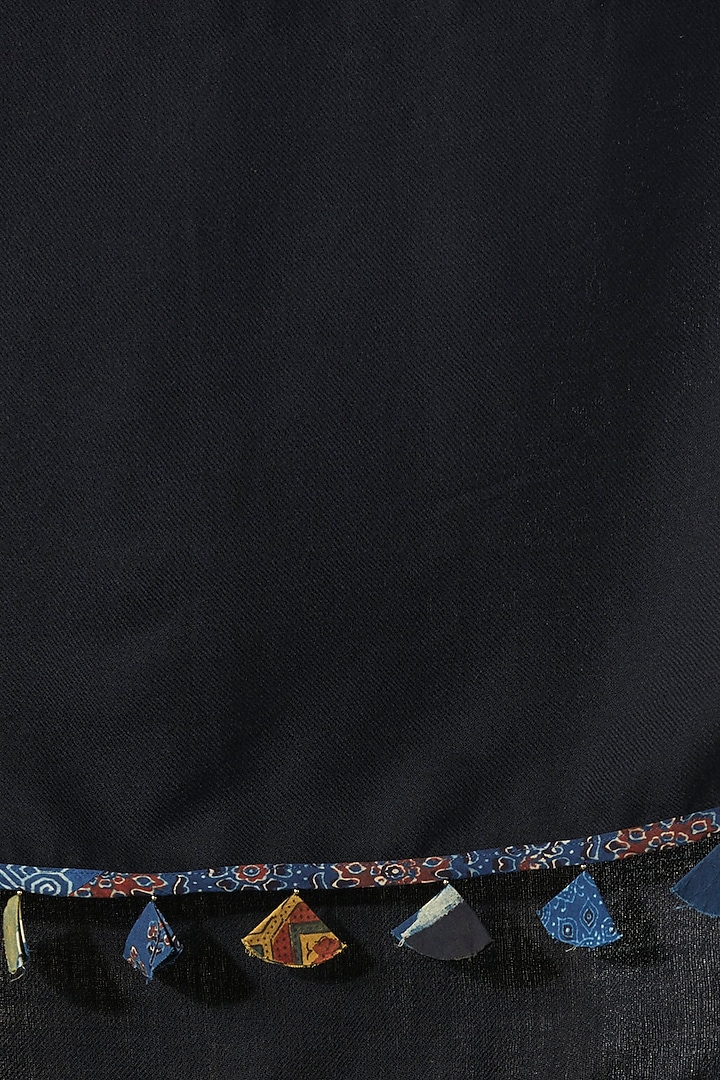 Black Embroidered Stole by Niiyaa at Pernia's Pop Up Shop