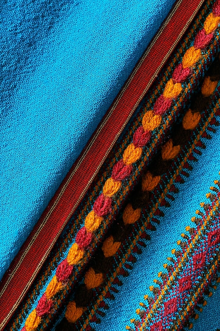 Blue Wool & Silk Stole by Niiyaa at Pernia's Pop Up Shop