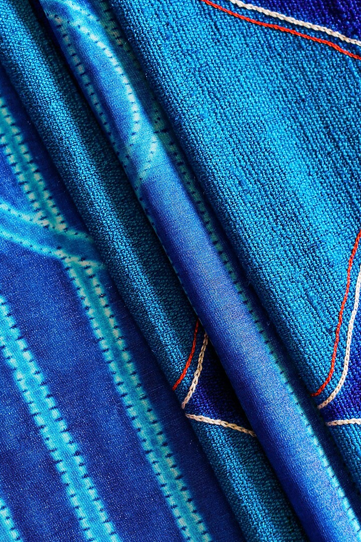 Blue Silk & Wool Stole by Niiyaa at Pernia's Pop Up Shop