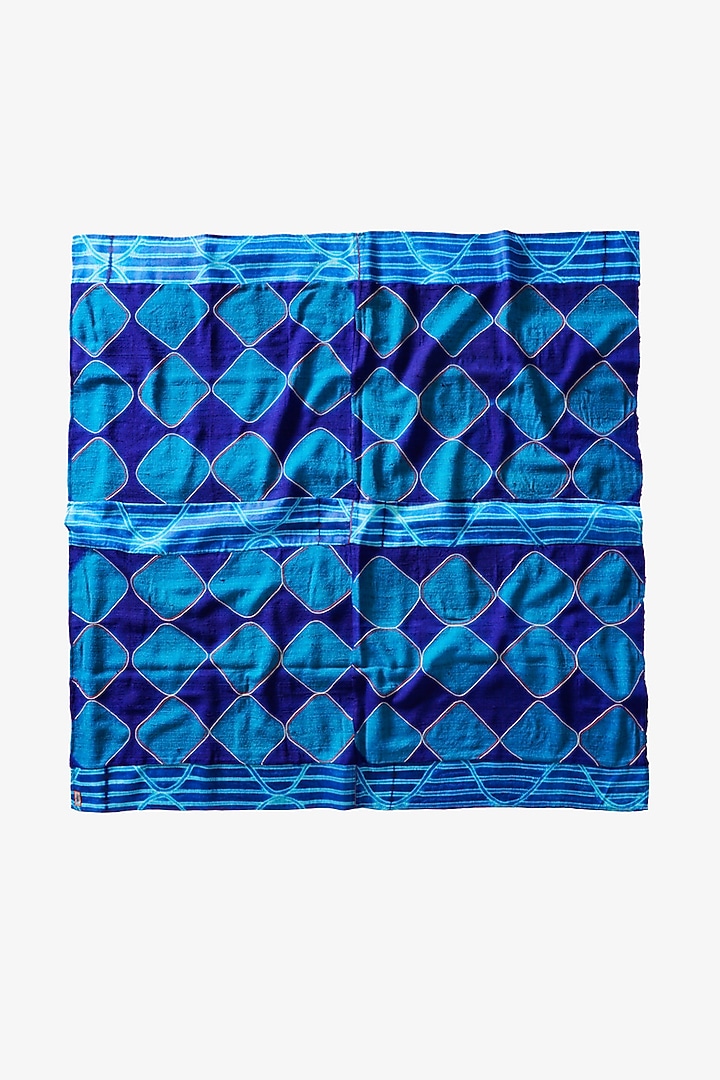Blue Silk & Wool Stole by Niiyaa at Pernia's Pop Up Shop