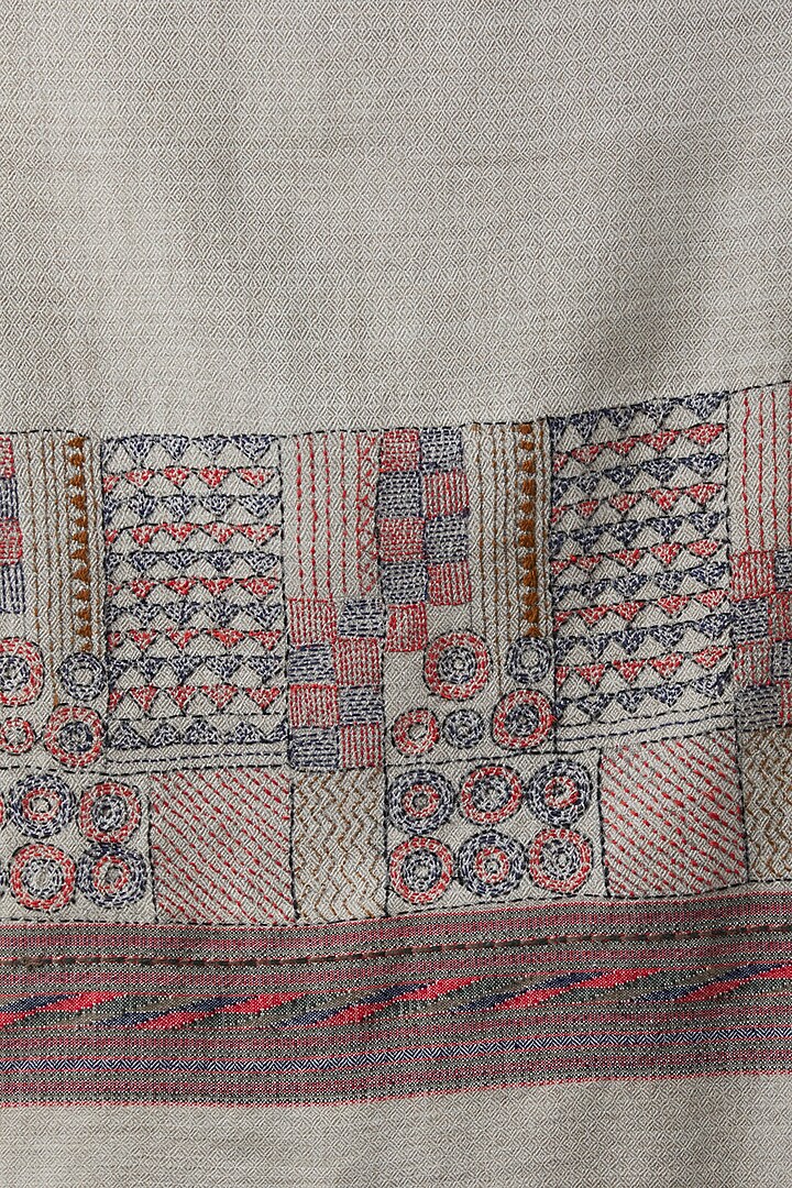 Beige Embroidered Stole by Niiyaa at Pernia's Pop Up Shop
