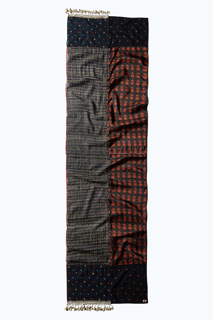 Black Block Printed Scarf by Niiyaa at Pernia's Pop Up Shop