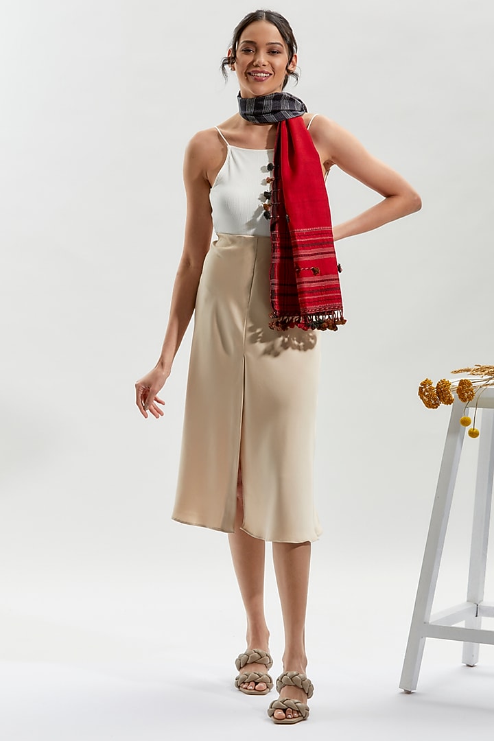 Multi-Coloured Wool & Silk Stole by Niiyaa at Pernia's Pop Up Shop