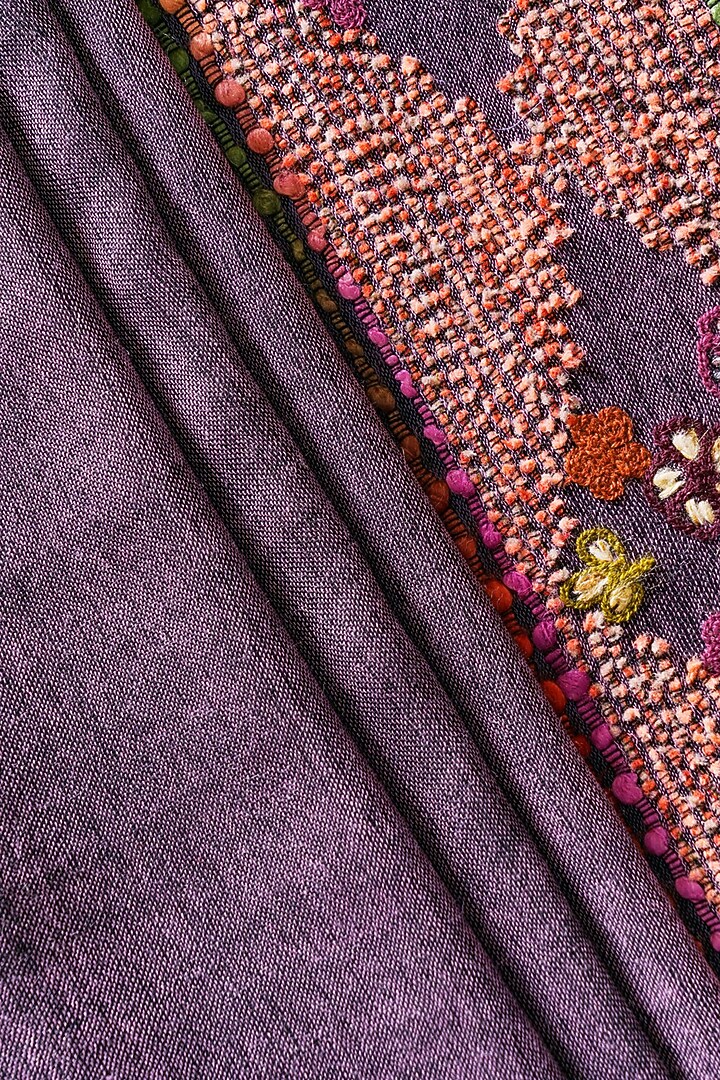 Purple Embroidered Stole by Niiyaa at Pernia's Pop Up Shop